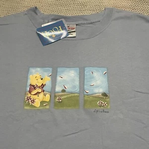 New DISNEY STORE XL T-Shirt WINNIE THE POOH Windy Day Life’s A Breeze Blue Gray - Picture 1 of 5