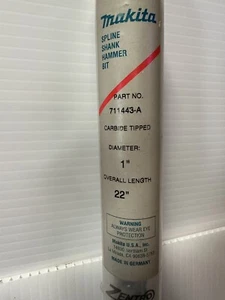 Makita 1" x 22"" Spline Bit 4-Schneider Hartmetallspitze 711443-A Spline Rotary Bit - Bild 1 von 3
