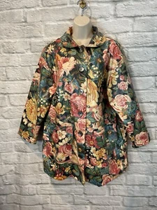 Chaqueta de Lluvia Nordic House Design NYC Vintage Floral Recubierta de Querubín Algodón OS - Imagen 1 de 8