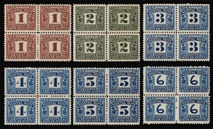 SAVOYSTAMPS Canada Postal Note/Scrip 1932-48 First Issue Blocks of 4 **MNH** - Picture 1 of 7