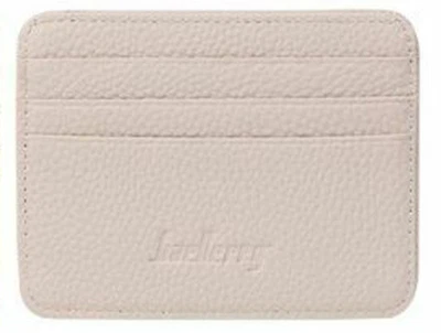 Hombres Mujeres Cuero Minimalista Pequeña Cartera Ranuras para Tarjetas de Crédito Porta Monedero Foto 1 de 4