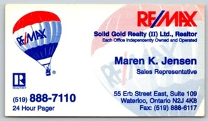 Tarjeta de visita Waterloo ON Remax Realty Maren J Kenson Realtor agente inmobiliario - Imagen 1 de 2