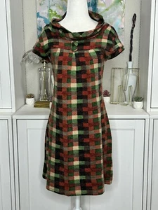 Vintage Mod Wool Dress Fall Colors Perfect For Layering Small Academia Mini - Picture 1 of 9