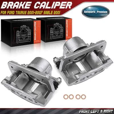 Par de pinzas de freno de disco delanteras con soporte para Ford Sable Taurus Lincoln Mercury Foto 1 de 4