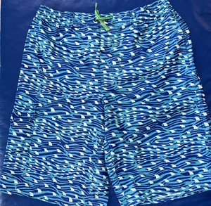 LLBean Boys Size 16 Blue Shark fin Sun Smart Swim Trunks New  - Picture 1 of 3