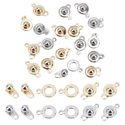 20 Pack Stainless Steel Snap Clasps Snap Button Ball Socket Snap Clasps - Image 1 of 4