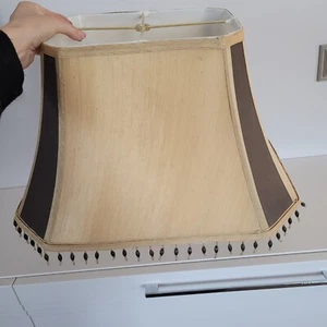 Bronze/Brown Vintage Rectangular Lamp Shade 11.8 X 20” X 14” Satin Fabric - Picture 1 of 7