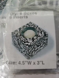 3x 6 Cupcake Boxes - 4.5" x 4.5" x 3" 12 black & white 6 crosses new - Picture 1 of 6