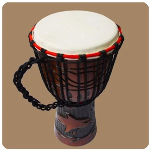 Djembe | geschnitzt 30 cm | Bongo Afrikanische Trommel aufwendige Schnitzerei - Bild 1 von 6