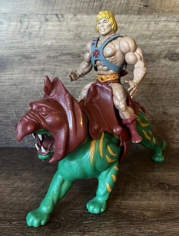 Vintage He Man MOTU He-Man And BATTLE CAT 1981 Masters of the Universe Some Wear Cover