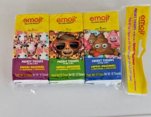 3 Packs POCKET TISSUES EMOJI 3ply 10 WHITE TISSUES IN EACH PACK - Picture 1 of 2