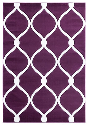 United Weavers Purple Contemporary Ogee Repeat Area Rug Geometric 2050 11582 - Image 1 of 4