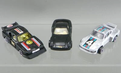 Vintage 1980's Hot Wheels Diecast 1/64 STP Black & Silver Porsche Turbo Lot VGC - Image 1 of 4