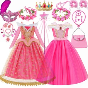 Sleeping Beauty Aurora Cosplay Princess Dress Girls Costume Party Clothing - Picture 1 of 26