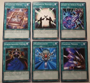 Yu-Gi-Oh! 6er Set Magier Karten, angriff mit dunkler magie, Vereinigte magier!  - Bild 1 von 1