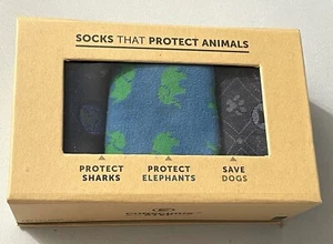 Conscious Step SOCKS THAT PROTECT ANIMALS GIFT Box 3 Pack NEW - Picture 1 of 7