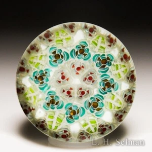 Christina Callahan 2023 "Stained Glass Style" Rose Murrini Glas Briefbeschwerer - Bild 1 von 1