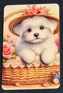 (2M) Modern playing card of a cute dog wearing a hat - Picture 1 of 1