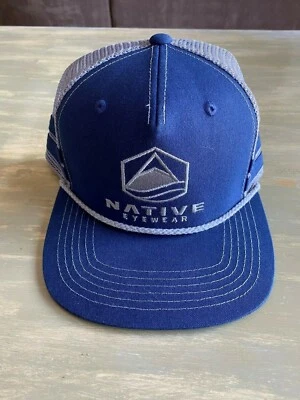 BRAND NEW Native Eyewear Trucker Hat Snapback Blue Gray Flatbill - Image 1 of 3