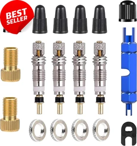 18Pcs Valve Core Tool Set Tubeless Brass Replacement Kit for MTB Road Bikes - Picture 1 of 12