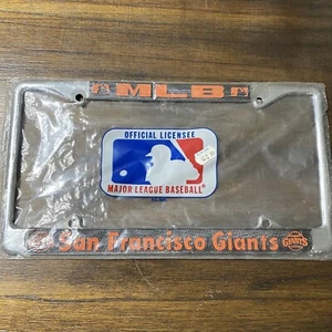 Vintage Chrom Metall Nummernschild MLB Nummernschild Abdeckung San Francisco Giants NEU - Bild 1 von 3