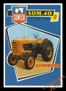 Carte postale pub tracteur diesel SOMECA SOM 40 postcard Tractor farming scene - Picture 1 of 1