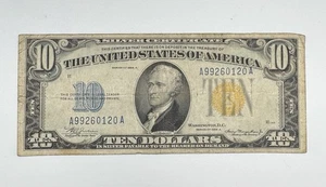 1934A $10 North Africa Silver Certificate US Currency Ten Dollars - Picture 1 of 6