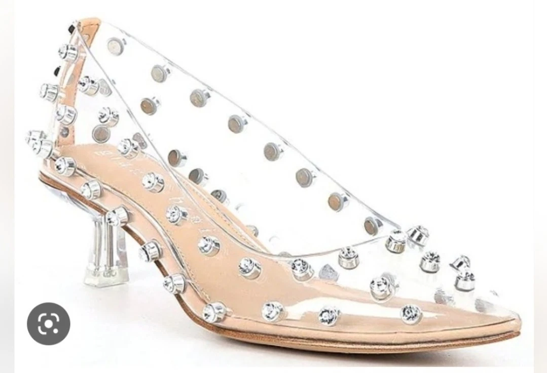 ROSERWISH Women's Transparent Open Toe Heeled Sandals - 2 Inch Kitten Heel, Patent Slip-On Dress Shoes - View #2