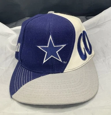 VTG 90s Dallas Cowboys Wrap Around Snapback Hat Cap NFL Blue White Brim Excellen - Image 1 of 4