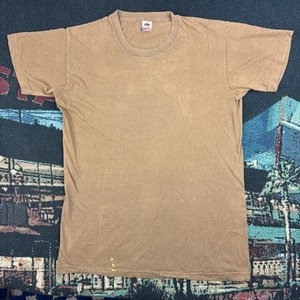 Vintage 90s Fruit Of The Loom Blank T-Shirt Adult Large Brown USA Made Mens - Bild 1 von 12