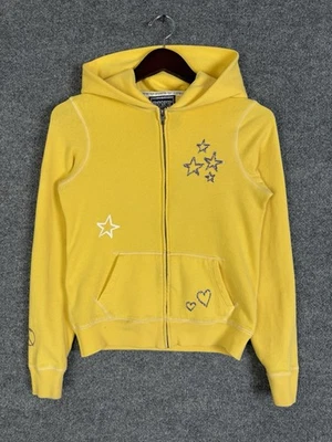 Sudadera con capucha rosa Victoria Secret "Love Pink" cremallera completa para mujer talla pequeña amarilla Y2K Foto 1 de 4