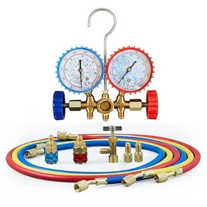 Professional Grade AC Diagnostic Kit High/Low Pressure Gauges Solid Brass Build - Picture 1 of 7