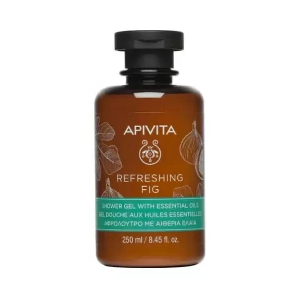 Apivita Fig Shower Gel 250ml With Essential Oils, Olive, Honey, Aloe - Image 1 of 1