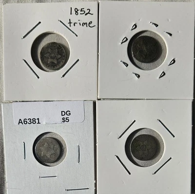 Lot Of 4, Three Cent Silver Trimes, .90 Silver - Image 1 of 4