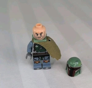 Lego Star Wars Boba Fett Minifigure Head Stubble 9496 Pauldron sw0396 - Picture 1 of 2