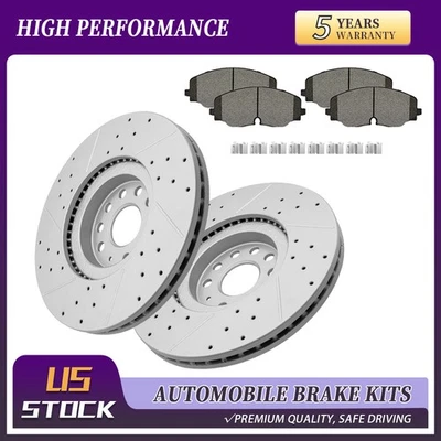 Rotores de freno delanteros perforados pastillas de cerámica para Volkswagen Atlas/Atlas Cross Sport Foto 1 de 4