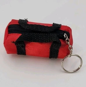 Cute mini duffel bag key chain key ring - zips up storage - Picture 1 of 6