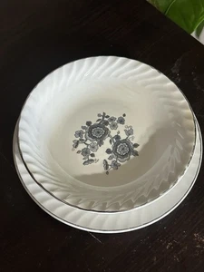 Wedgwood England Royal Blue Sauce Obstschale & Schale blau weiß platin 60er - Bild 1 von 12