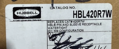 Hubbell HBL420R7W Receptacle, 20A 480V 3 Phase Nib - Image 1 of 2