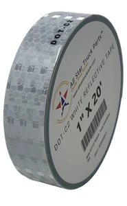 White DOT-C2 Reflective Tape Conspiciuity Tape - COMMERCIAL ROLL, HIGH - Picture 1 of 47