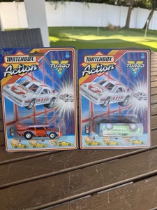 Matchbox Action Turbo 2 Porsche 959 Mazda - Lot of 2 - Vintage 1987 Blisters - Picture 1 of 15