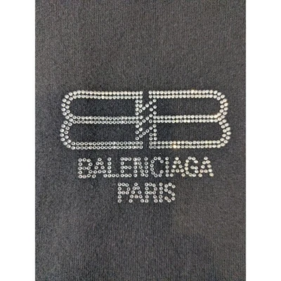 NWOT Balenciaga Paris BB Crystals Studded Logo Black Cotton Unisex T Shirt Large - Image 1 of 4