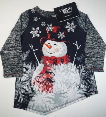 Camisa nova com etiquetas Onque casual Natal inverno boneco de neve PM PL flocos de neve strass $30 - Imagem 1 de 4
