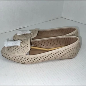 London Rag Laser Cut Slipper flache Damenschuhe Größe 8 NEU beige/hellbraun - Bild 1 von 5