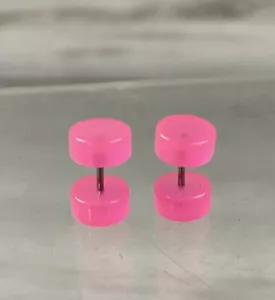 Earrings Pink Transparent Fake Tapers And Plugs Acrylic 18G - Picture 1 of 6