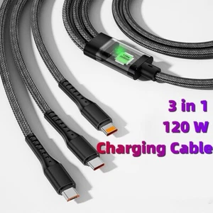 3 in 1 Multi USB Charger Charging Cable Cord For iPhone Micro USB TYPE Android - Picture 1 of 8