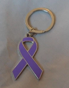 *NEW* Chiari Malformation Awareness ribbon enamel purple keyring.Charity,badge. - Picture 1 of 1