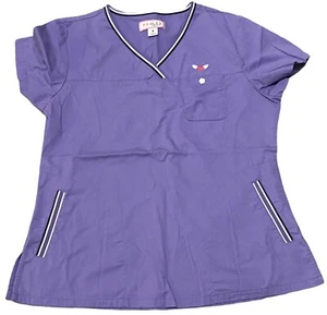 Koi by Kathy Peterson Women’s Size Medium Scrub Top Pockets Lavender - Picture 1 of 6