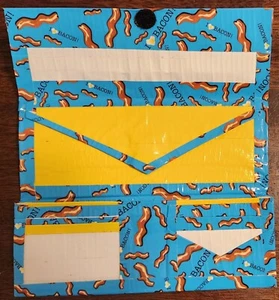 Handmade Blue Duct Tape Bacon Wallet - Picture 1 of 6