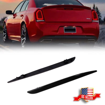 Euro SMOKE Lens Rear Bumper Reflectors Pair HEMI C S For 2015-2022 Chrysler 300 - Image 1 of 4